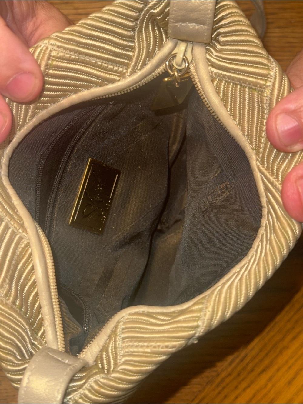 Sharif Beige Woven Crossbody Bag Purse Restoration Project TLC - Picture 9 of 9